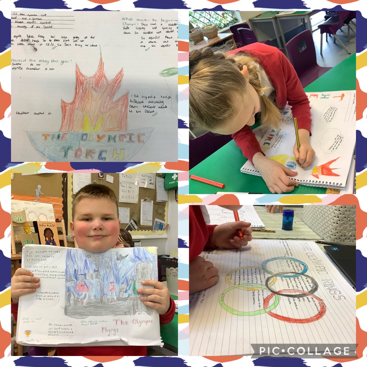 This week in Dosbarth 7 we have been researching and writing about different emblems of the Olympic Games. We feel like informed citizens of the world and are excited to see the event in Paris this summer! 🏅⁦@garntegprimary⁩ ⁦@mrsnrogers95⁩