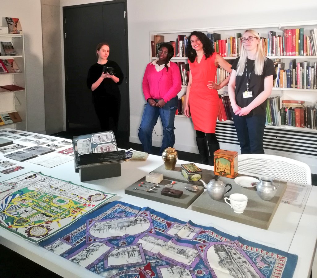 PoetryVsC's tweet photo. #poetry film shoot today of 'Souvenir' by @carinyasharples inspired by archive materials @BrentMusArch of the 1924 British Empire Exhibition. Mini crew of @mdxworks students Milena &amp; Malinda from @MiddlesexUni #film school. Part of our @BeingHumanFest '23 work w @newaudiencesold https://t.co/Dnb4iTTB36