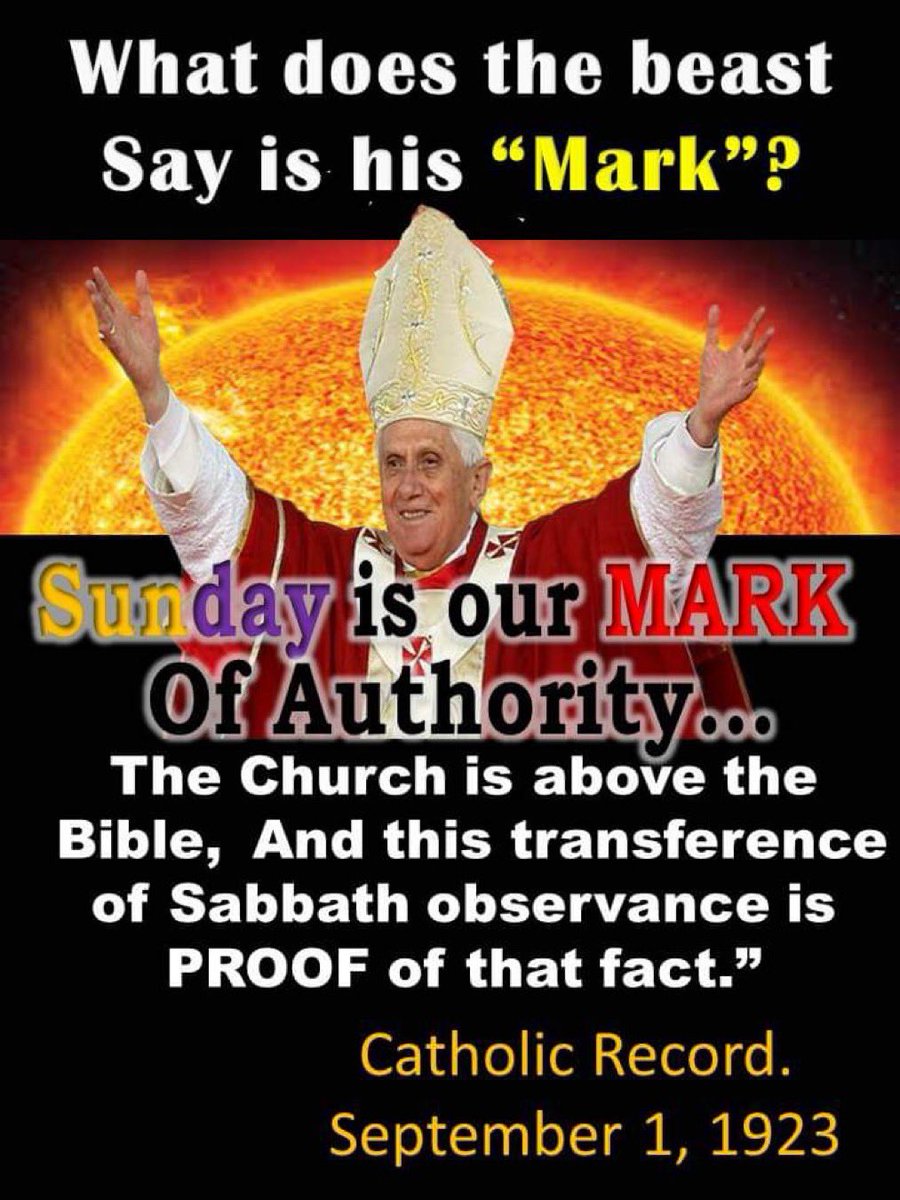DenverUlland's tweet photo. @RomneyWord58520 She didn’t.  

Mystery Babylon the Great rules via her secret societies which control just about everything.

✅ #EarthSabbath is #PaganWorship, AKA SundayLaw LITE. 
✅ #Project2025 is the birth of #ImageOfTheBeast
✅ #NationalSundayLaw is #MarkOfTheBeast
✅ #SundayIsTheMark https://t.co/F31yAd6mmD