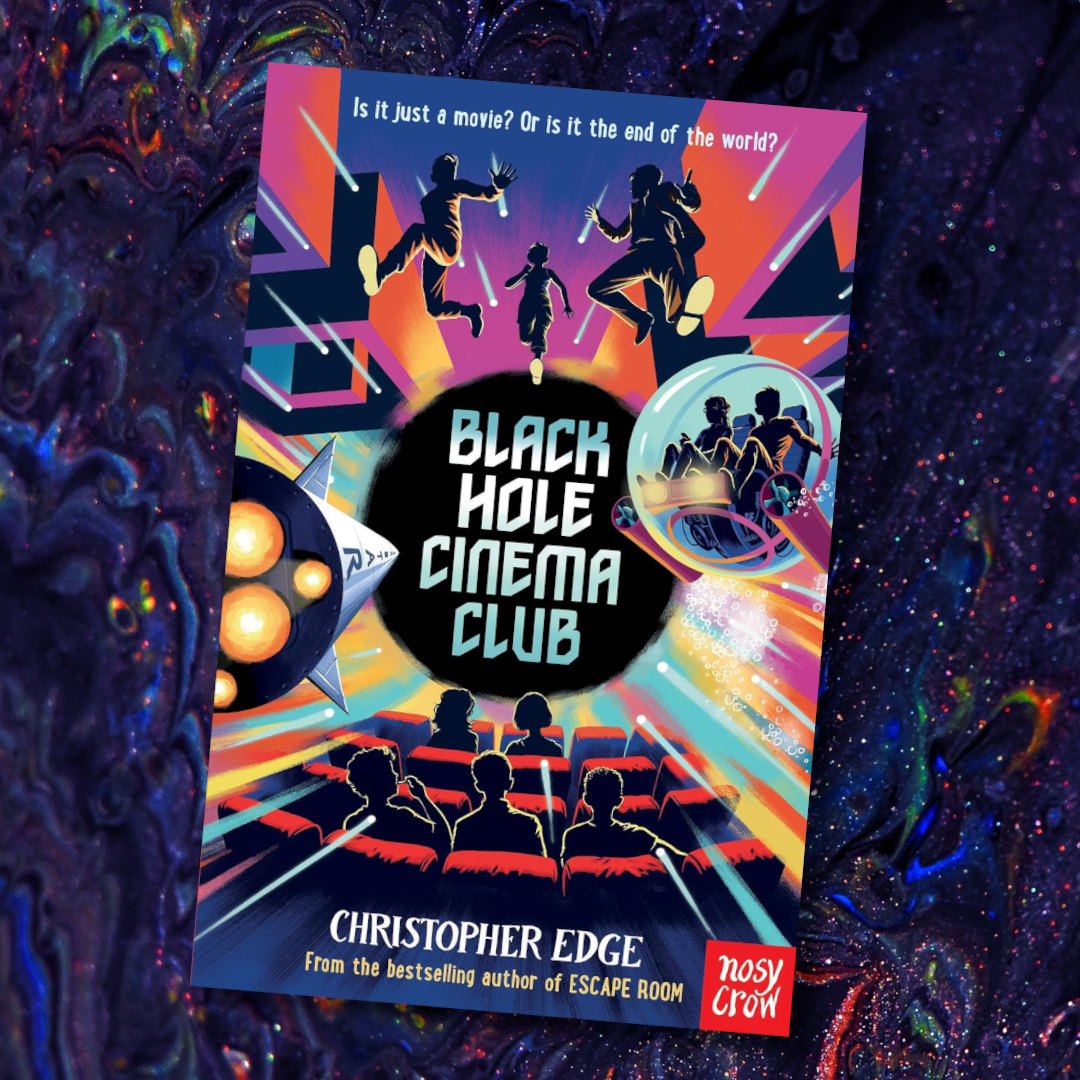 'Hold on to your popcorn in this mind-expanding new adventure from one of our most original writers.' @ReeceAndrea Expert Reviewer Black Hole Cinema Club (9+/11+) by @edgechristopher @NosyCrow Order now and support your child's school: l8r.it/ZqBx