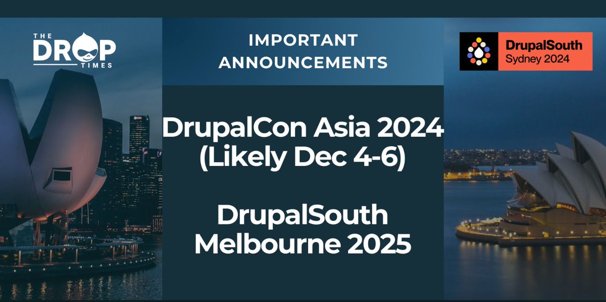 If you haven’t already heard - there’s a DrupalCon Asia coming in December of this year to Singapore! @TimDoyleMPA, CEO of the @drupalassoc recently made the announcement. buff.ly/3JMRalL Via @thedroptimes