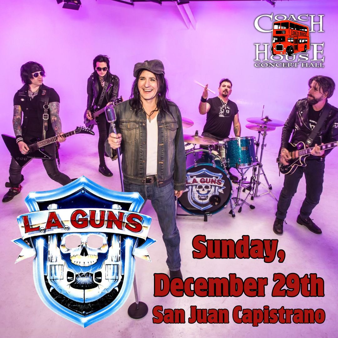 Get ready to rock out with L.A. Guns❗ The band will be playing at The Coach House on December 29th. Don't miss your chance to witness an epic concert experience, & secure your tickets and dinner reservations TODAY! Purchase tickets👇 thecoachhouse.com // 📞 (949) 496-8930