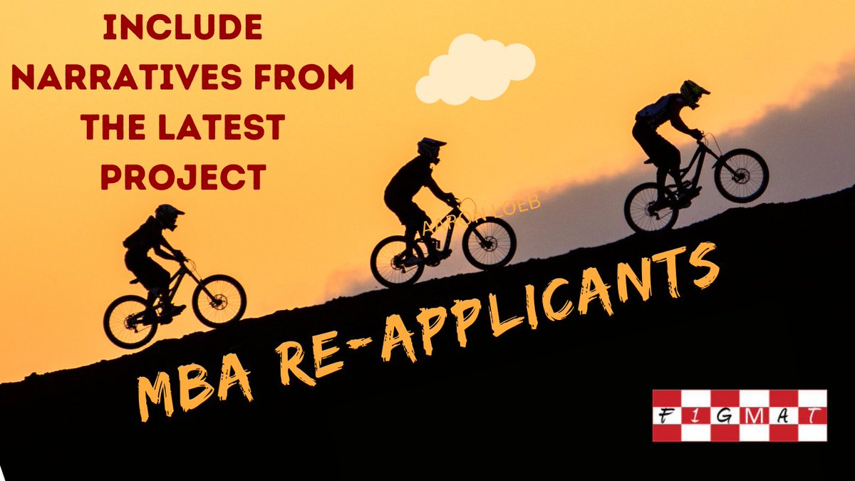 Most re-applicants cling on to narratives of the past even though the new year would have brought them new roles and responsibilities.
f1gmat.com/mba-reapplicat…

#careerdevelopment #careeradvancement #careercoach #reapplication