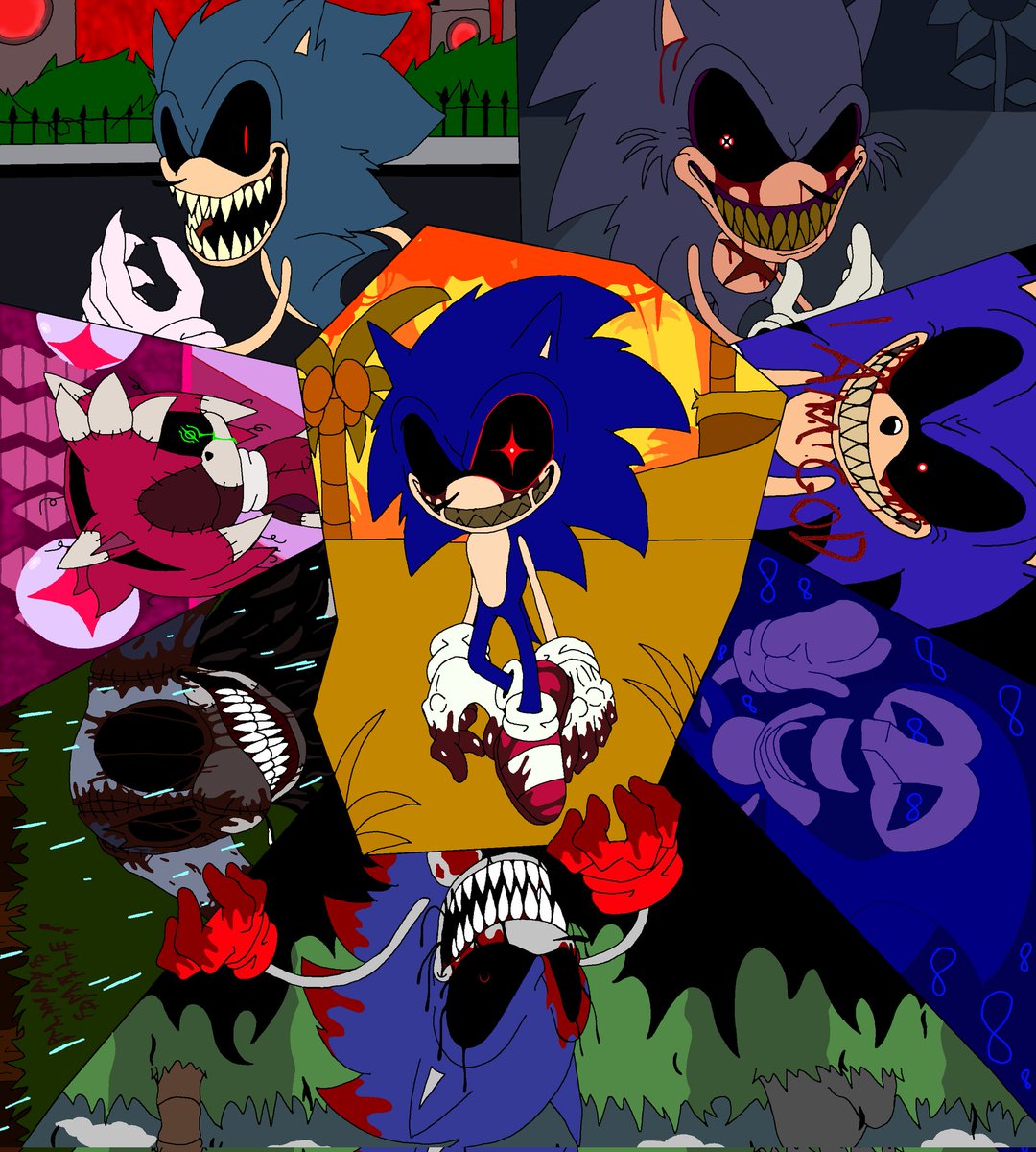 RoM funny promo art by @31Othello16588 #sonic #sonicexe #fnf #fnfmods