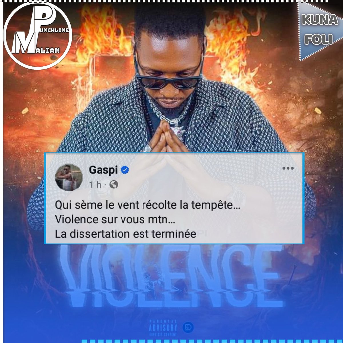 malianpunchline's tweet photo. #Bi_Kuna_Foli 🤳🏽 : Ka tèli #Wara_Gaspi ko goulokin bana qu'il va violé cette Transition que #2bto a récolte KO " VIOLENCE " BENALÉ soniii dron 👊🏽
#MALIANPUNCHLINE #waragaspi #2btoking https://t.co/9Y0XQlhumS