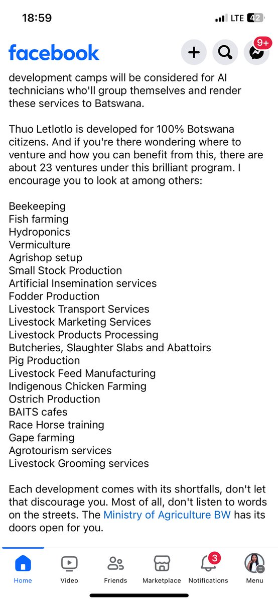 A summary by Pageant Queen & Animal Scientist Mosa Balesamang from Morui Ithute. Women In Agriculture - O kile wa mmona kae Mmalophalo yoo so?? 🤌🏾🔥