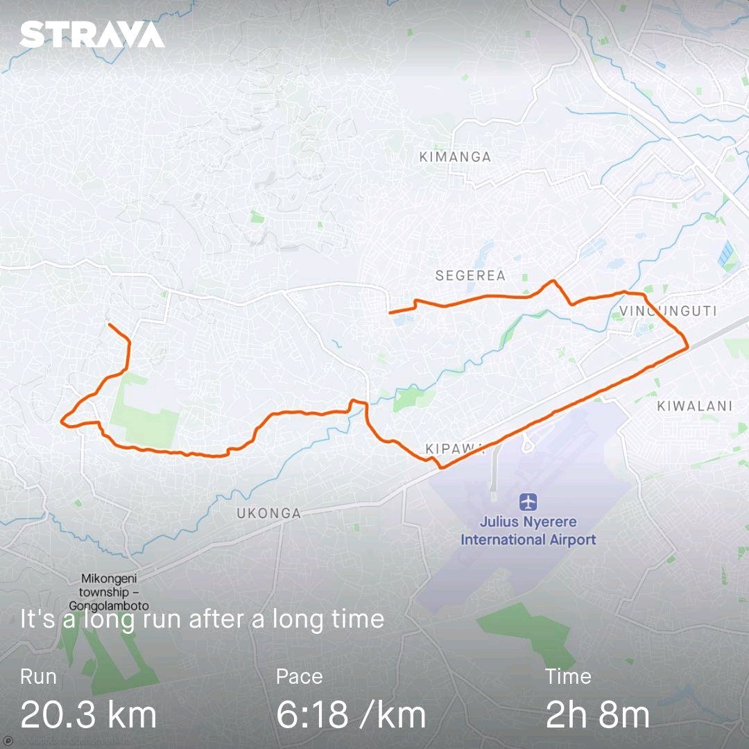 20 Kilomita ✅ 
Mazoezi kwa afya @TOTRunners