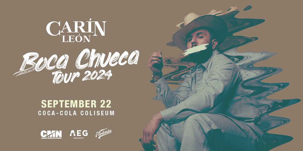 The Lion is coming… @carinleonofi is bringing his Boca Chueca Tour 2024 to Coca-Cola Coliseum on September 22nd! Register now for first access to presale at carinleonlive.com. Tickets on sale Friday, May 3rd at 10am.