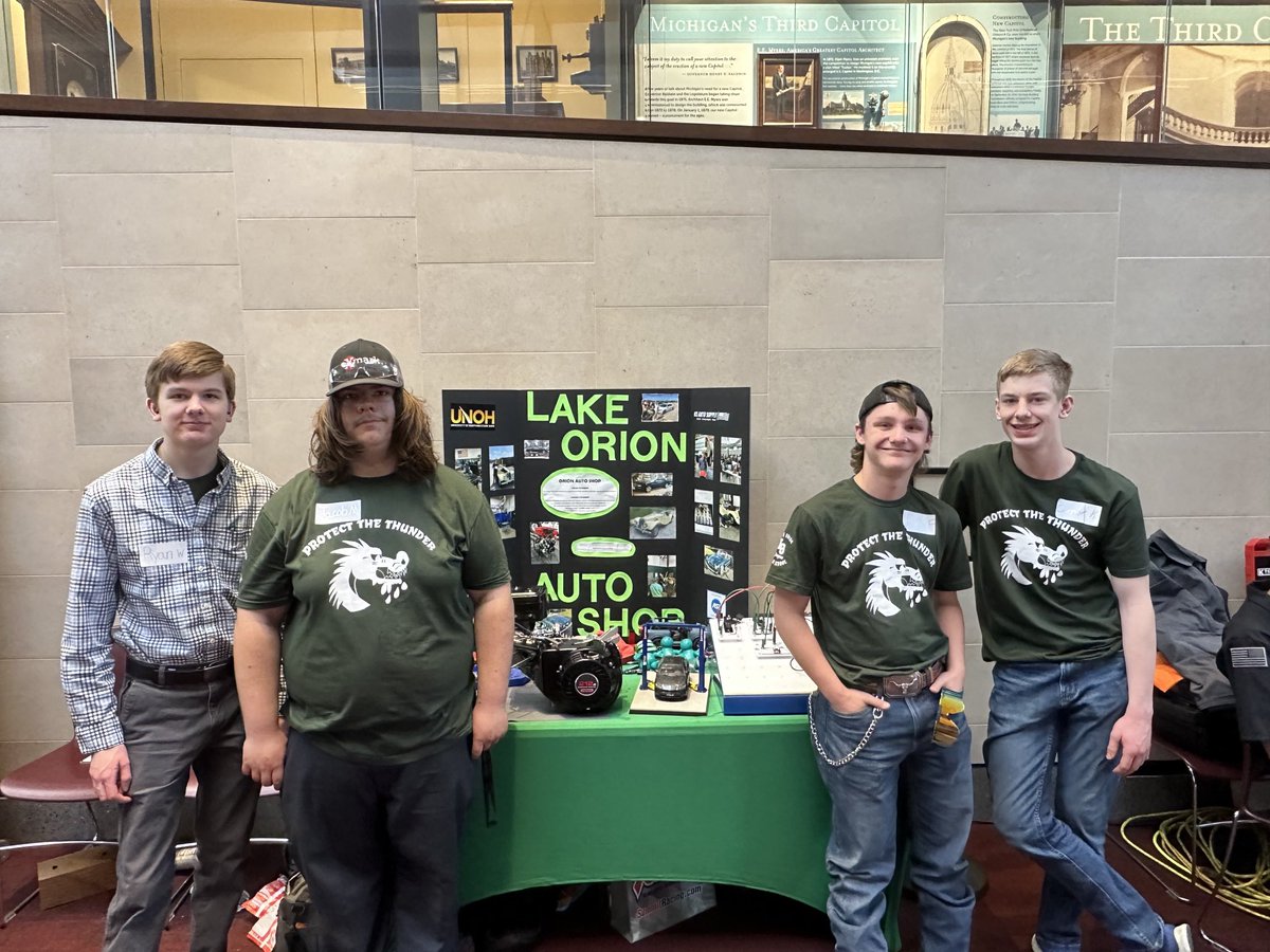 Congratulations to the Lake Orion Auto Shop class for being selected for the statewide CTE event in Lansing. It’s been a good day seeing the inspired students who are prepared to get into the work force.