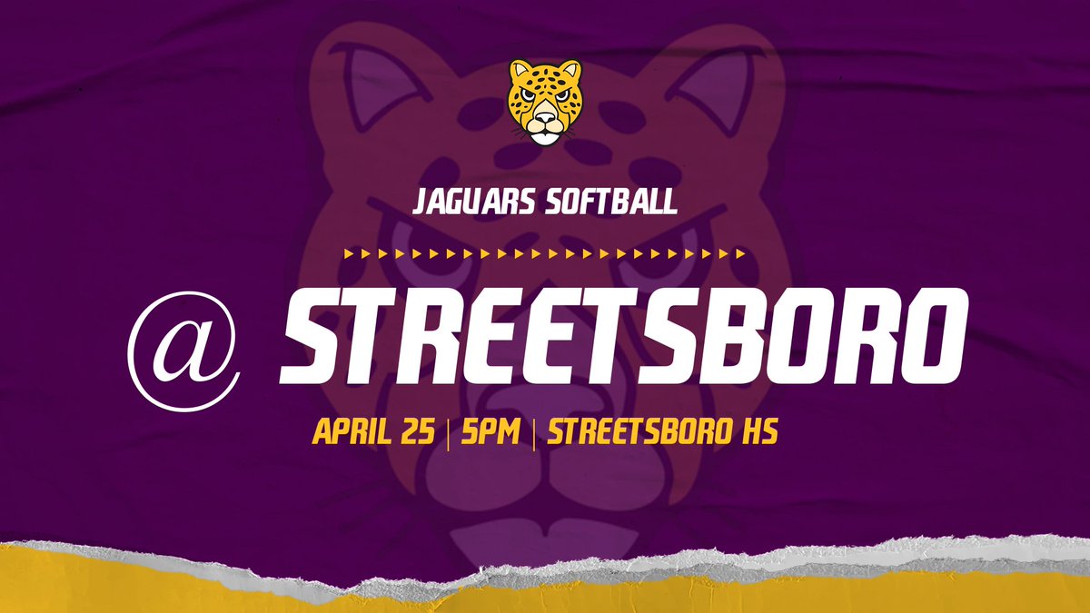 Change of plans as the Jaguars head out to Streetsboro tonight to take on the Rockets. First Pitch 5pm...
#letgojags #sjajaguarssoftball