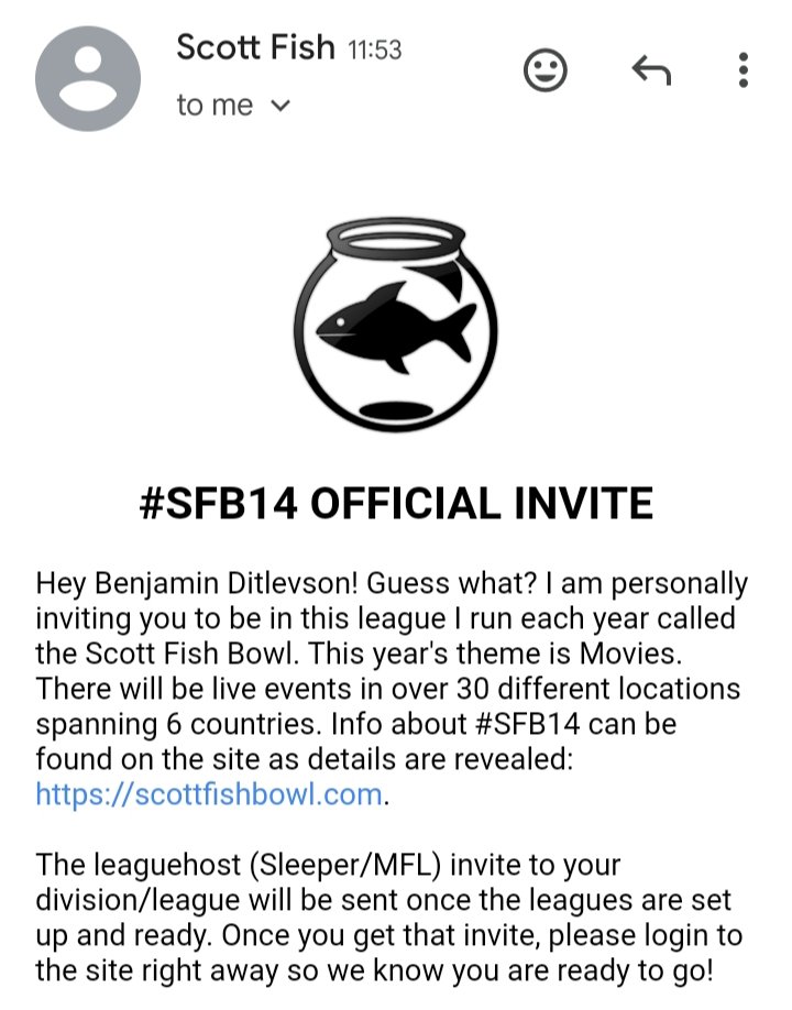 Benjamin Ditlevson (@ffrabbitdad) on Twitter photo Happy and thankful to be back for #SFB14! Thanks to <a href="/ScottFish24/">Scott Fish</a> and everyone involved!
I want others to enjoy the SFB live draft experience, so I won't be in one this year, but I damn sure will attend!
This summer is shaping up to be EPIC! Happy and thankful to be back for #SFB14! Thanks to <a href="/ScottFish24/">Scott Fish</a> and everyone involved!
I want others to enjoy the SFB live draft experience, so I won't be in one this year, but I damn sure will attend!
This summer is shaping up to be EPIC!