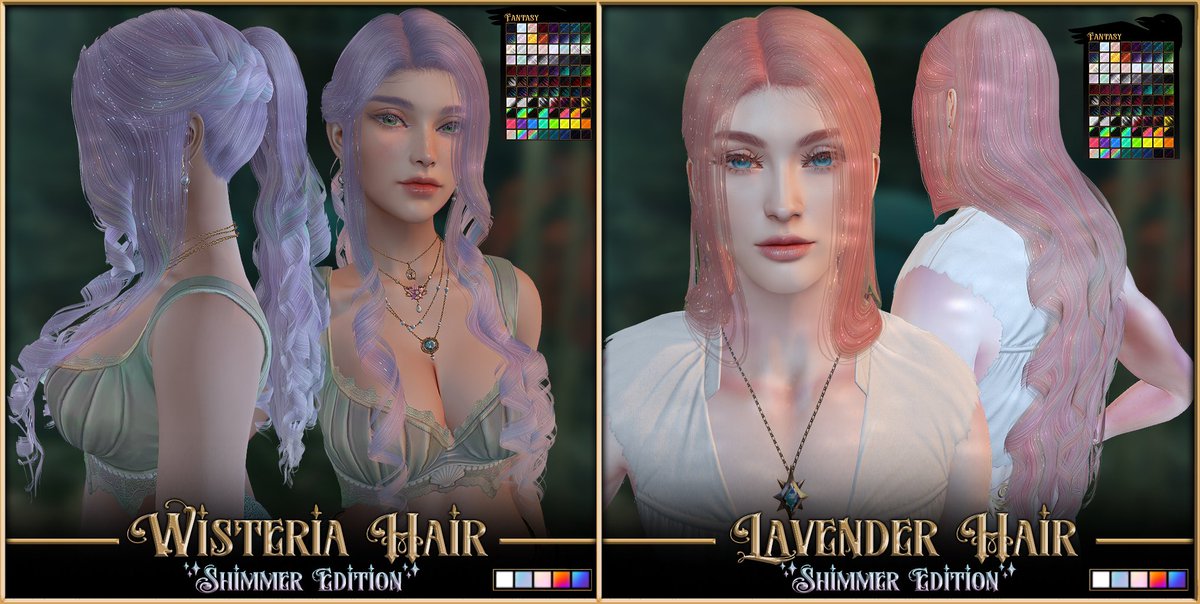 If you liked the shimmer hairs from last year, you're in luck! Wisteria and Lavender now have shimmer editions for RFL <3  Located at Thunnus Bay, FF2024! maps.secondlife.com/secondlife/Thu…