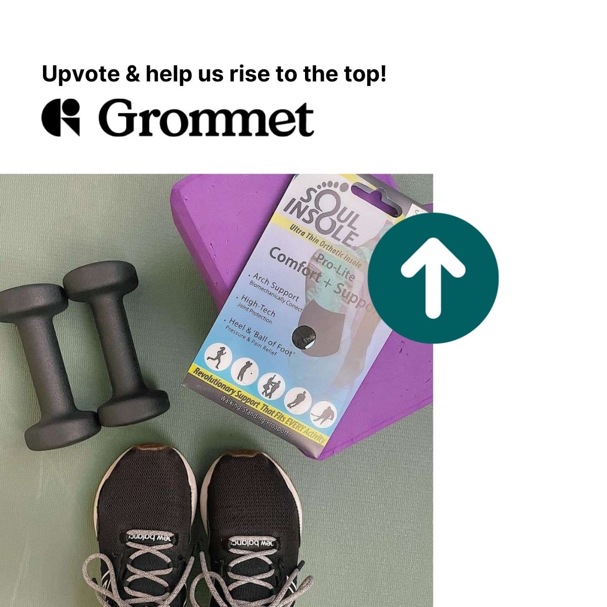 soulinsole's tweet photo. ASK: ***Can you please help us to secure the Grommet newsletter spot by taking 1 minute to cast a vote for us?

Everyone who votes for Soul Insole on Grommet today gets a 20% coupon code for the Shoe Bubble Pro-lite!

You can vote here: 
https://t.co/pijpP8gVaa https://t.co/59xyMue05W