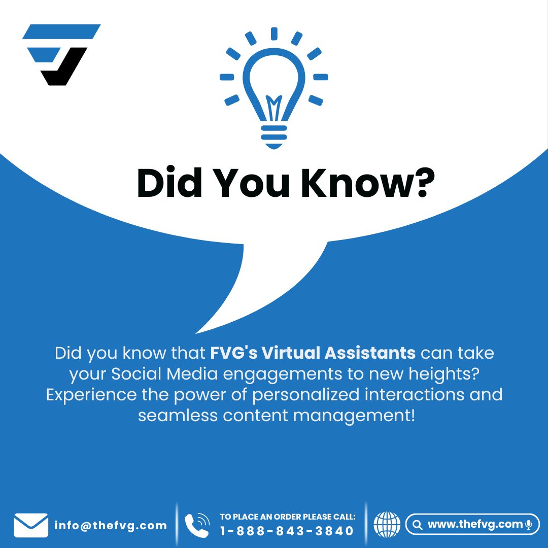 Boost online presence! 🚀 Try FVG's Social Media VA—your engagement ally!

 Comment 'FVG Social Media' for FREE consultation! Let's ignite success! 💼✨ 

#thefvg #fvg #businessconsultant #toronto #ontario #canada #business #businessowners #smallbusiness #onlinebusiness #DYK #SMM