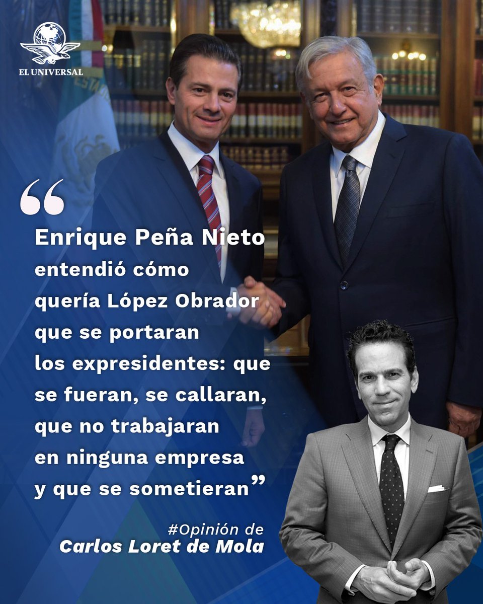 'A López Obrador le quedan cinco meses en el cargo. Me pregunto si en su calidad de expresidente se comportará como él pidió que se comportaran los otros' ✍️, la #Opinión de @CarlosLoret 👉tinyurl.com/29wnhzy4