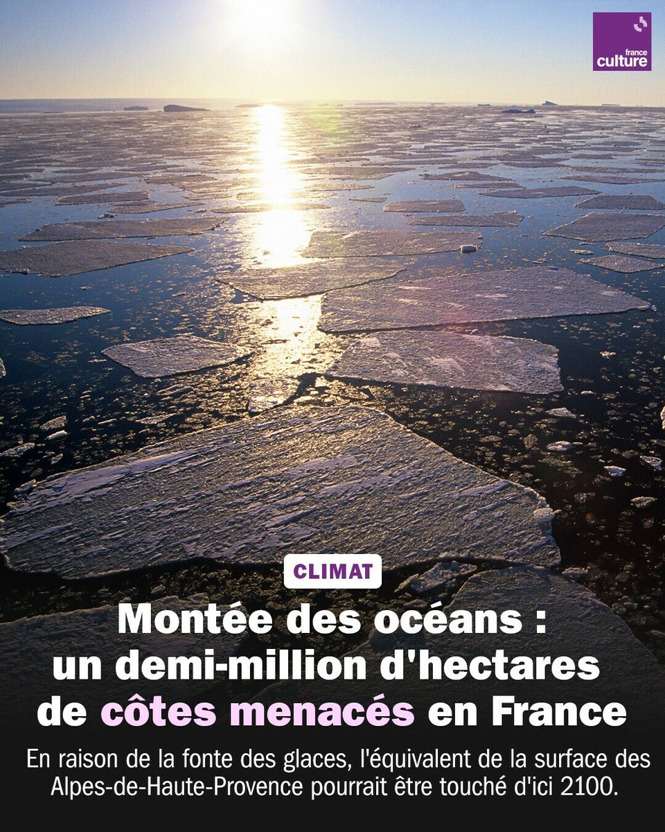 Les records de température en Antarctique accélèrent la montée du niveau des océans. Un rapport anticipe l’impact sur les côtes françaises dans les prochaines années. ➡️ l.franceculture.fr/Q6J