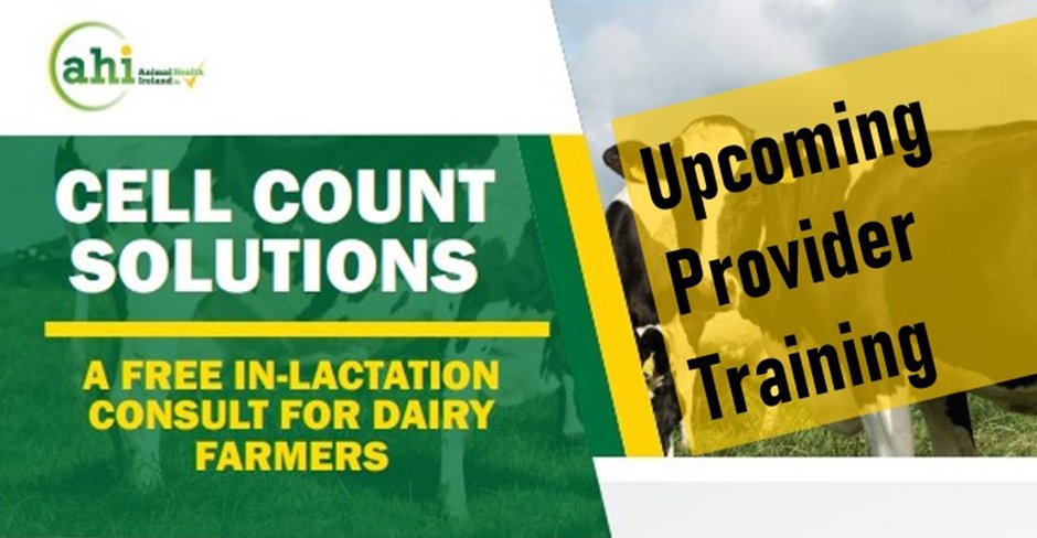 Upcoming training will be available for providers of the Cell Count Solutions TASAH Consults, including vets, milking machine technicians and farm advisors. More info here: animalhealthireland.ie/training/tasah…
