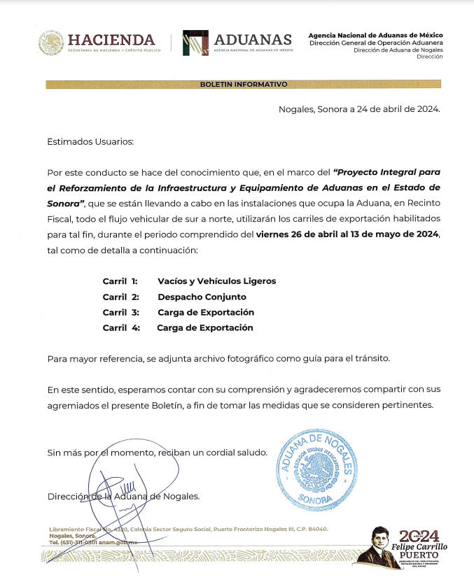 geronimosecomex's tweet photo. 🛃 Información sobre Aduana en Nogales, Sonora 🇲🇽 https://t.co/FtKyRcSOCv