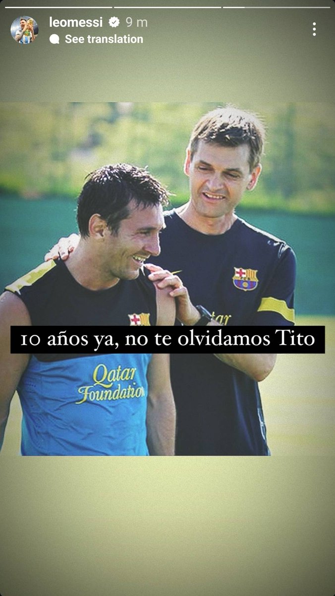 Leo Messi on IG: '10 years already, we haven't forgotten you Tito.' ❤️