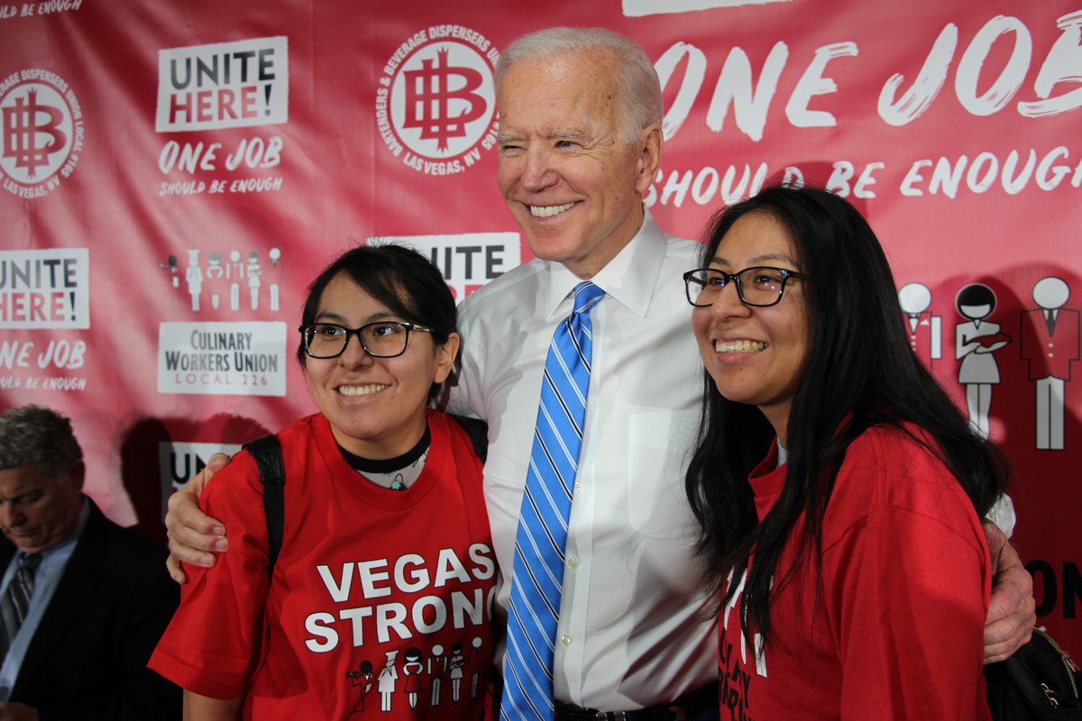 #TBT: Culinary Union members welcomed @POTUS Biden to LV because they know he is a champion for workers, & we are grateful for his continued leadership. We appreciate the Biden/Harris Administration’s steadfast support to ensure that working families in Nevada can thrive.