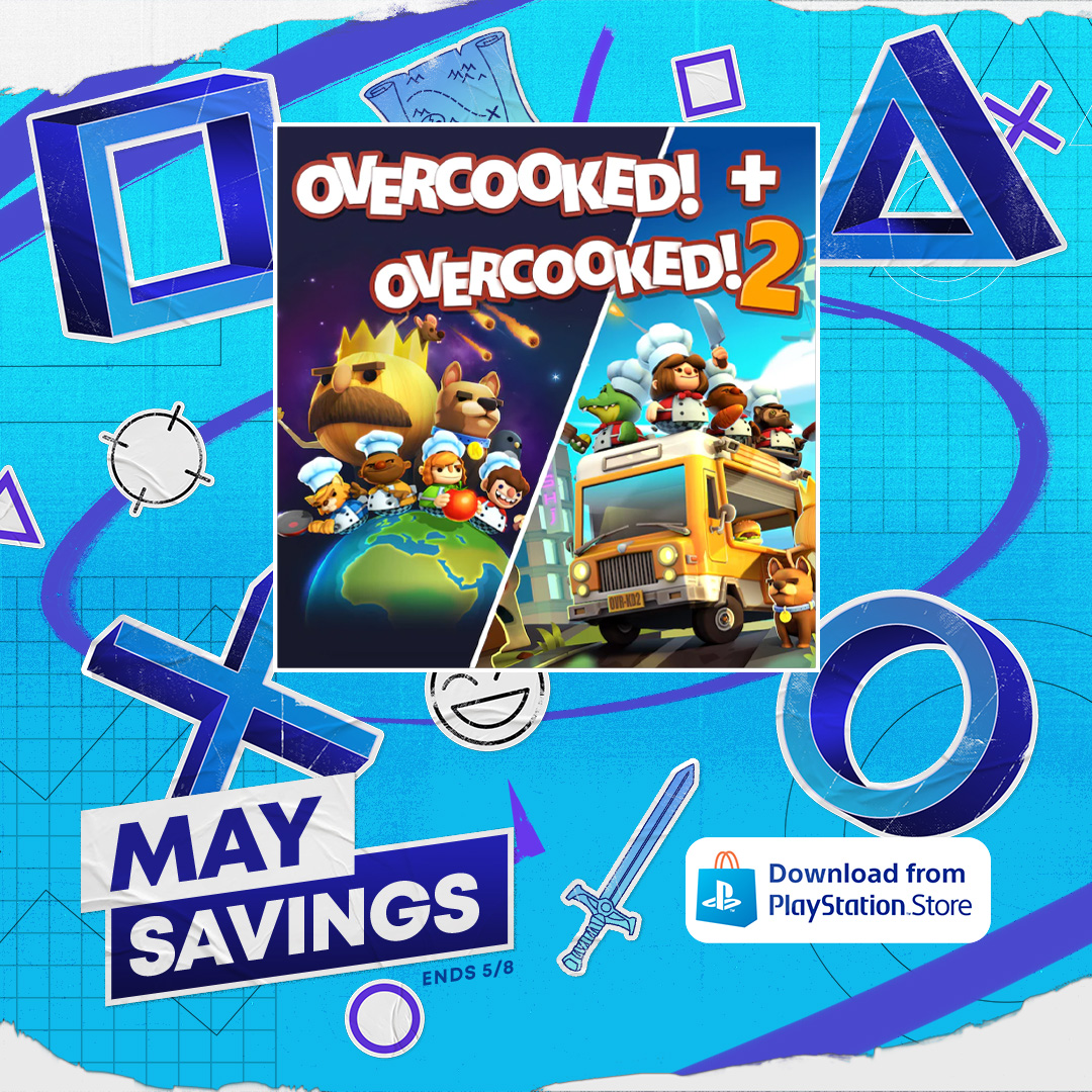 Ready for a discounted double serving of @Overcookedgame? 🍽️ Find 80% off the Overcooked! & Overcooked! 2 Bundle in @PlayStation's May Savings Sale. 😋 Deal available until 8th May: 🔗 bit.ly/3xIPx5D