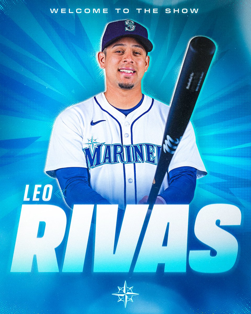 Mariners's tweet photo. Welcome to the show, Leo Rivas! 🙌

The young infielder is all set to make his MLB debut. #TridentsUp https://t.co/cJpwOl1l7s