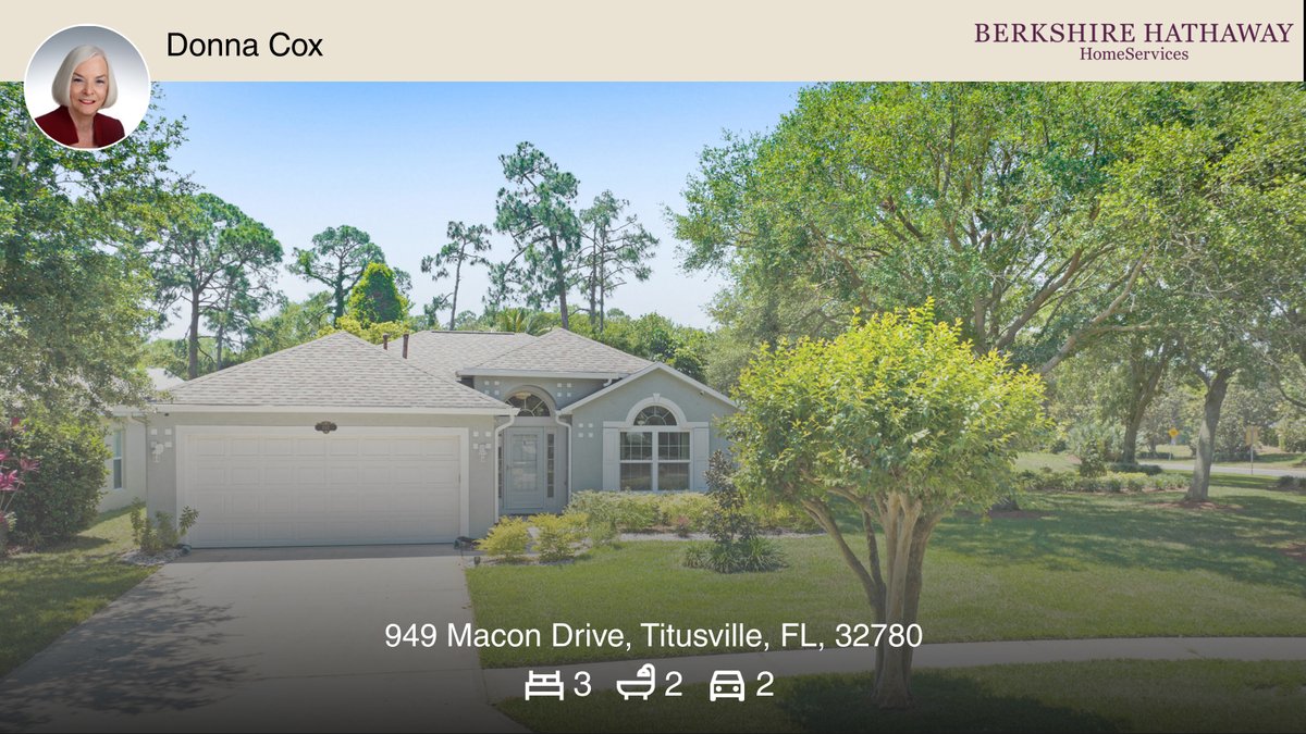 🛌 3 🛀 2 🚘 2
📍 949 Macon Drive, Titusville, FL, 32780

My latest listing on RateMyAgent.
 463670
rma.reviews/CLPuGgygUDks

...
#ratemyagent #realestate #BHHS_The_Property_Place