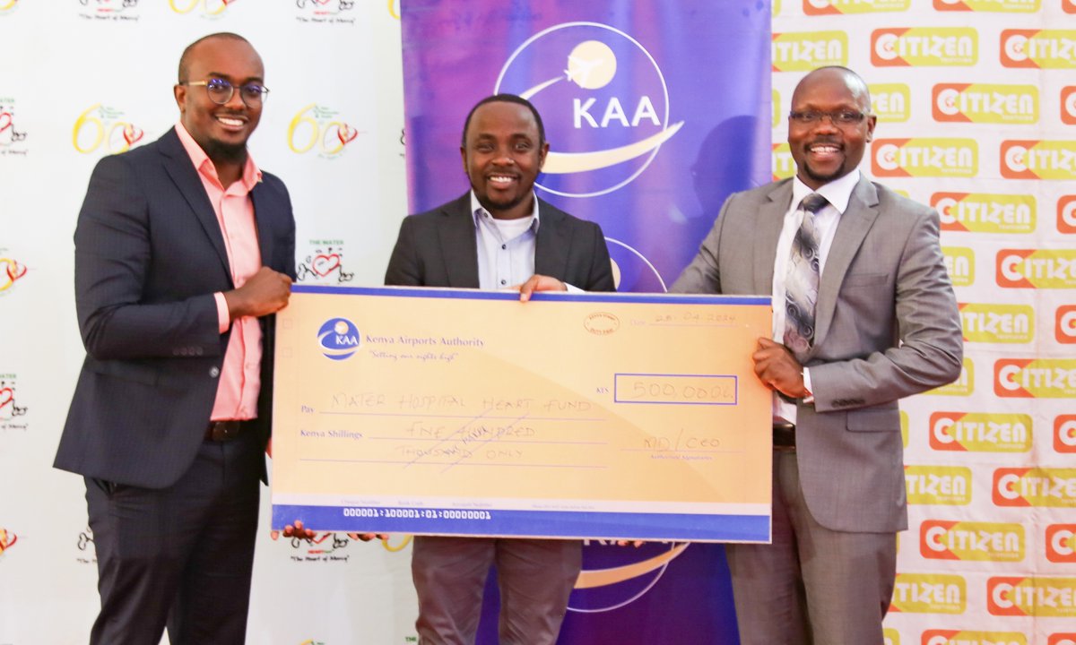 1/3: KAA has stepped up its support for community health initiatives with a generous sponsorship towards the @theheartrun 2024. @materkenya announced the official launch of the #MaterHeartRun 2024 this morning, with the event set for May 25, 2024.