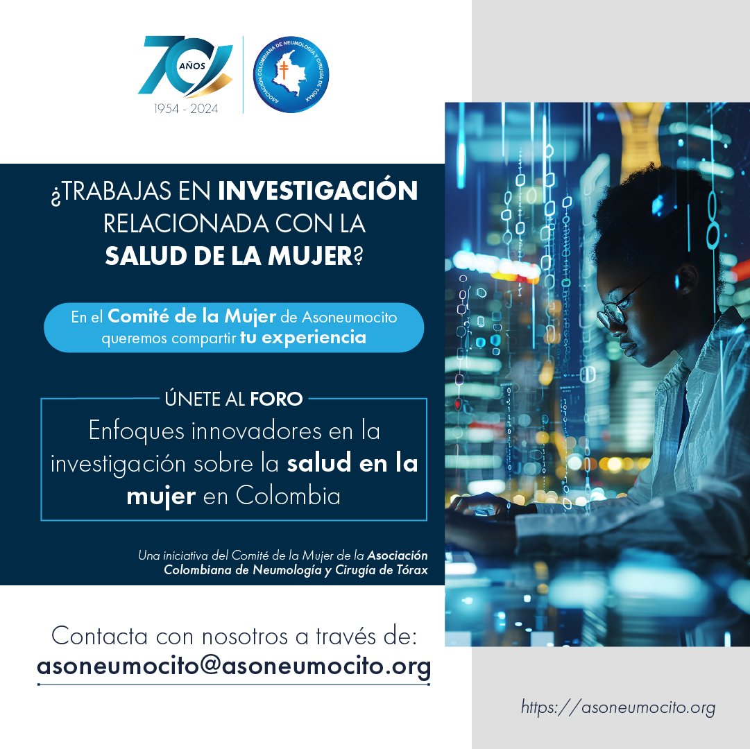 ⚠️#Atención ⚠️ El Comité de la Mujer de nuestra asociación tiene una invitación muy especial para las personas que trabajan en #investigación relacionada con la #salud de la #mujer. ⬇️ Mayor información en: asoneumocito@asoneumocito.org #research #SaludDelaMujer #SaludPública