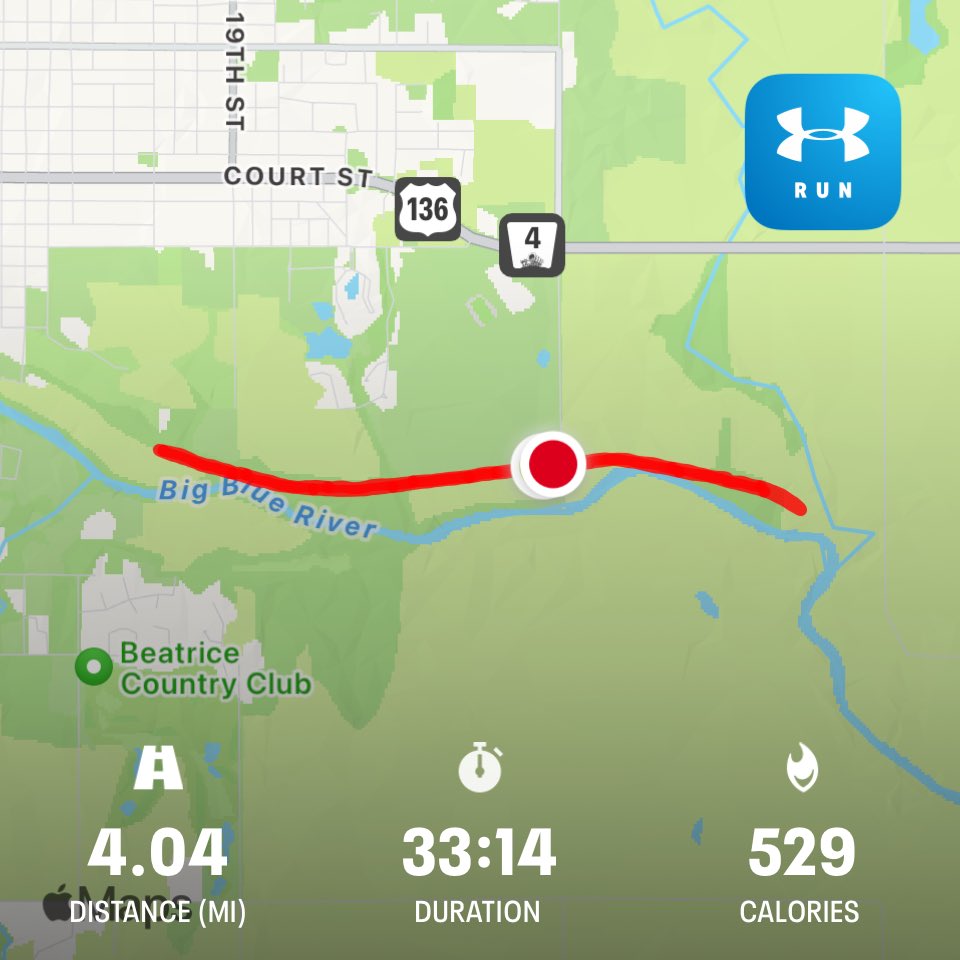 My Wednesday run!!! Pretty decent!!! Will stay on paved trails today due to all the rain!!!!#DayByDay #FindAWay #NowWhatSoWhat #GBR #Huskers #RTB #QBS #RESPECTWOMEN #PROTECTOURCHILDREN #ABOLISHASAAULTRIFLES #HEAVYHEART