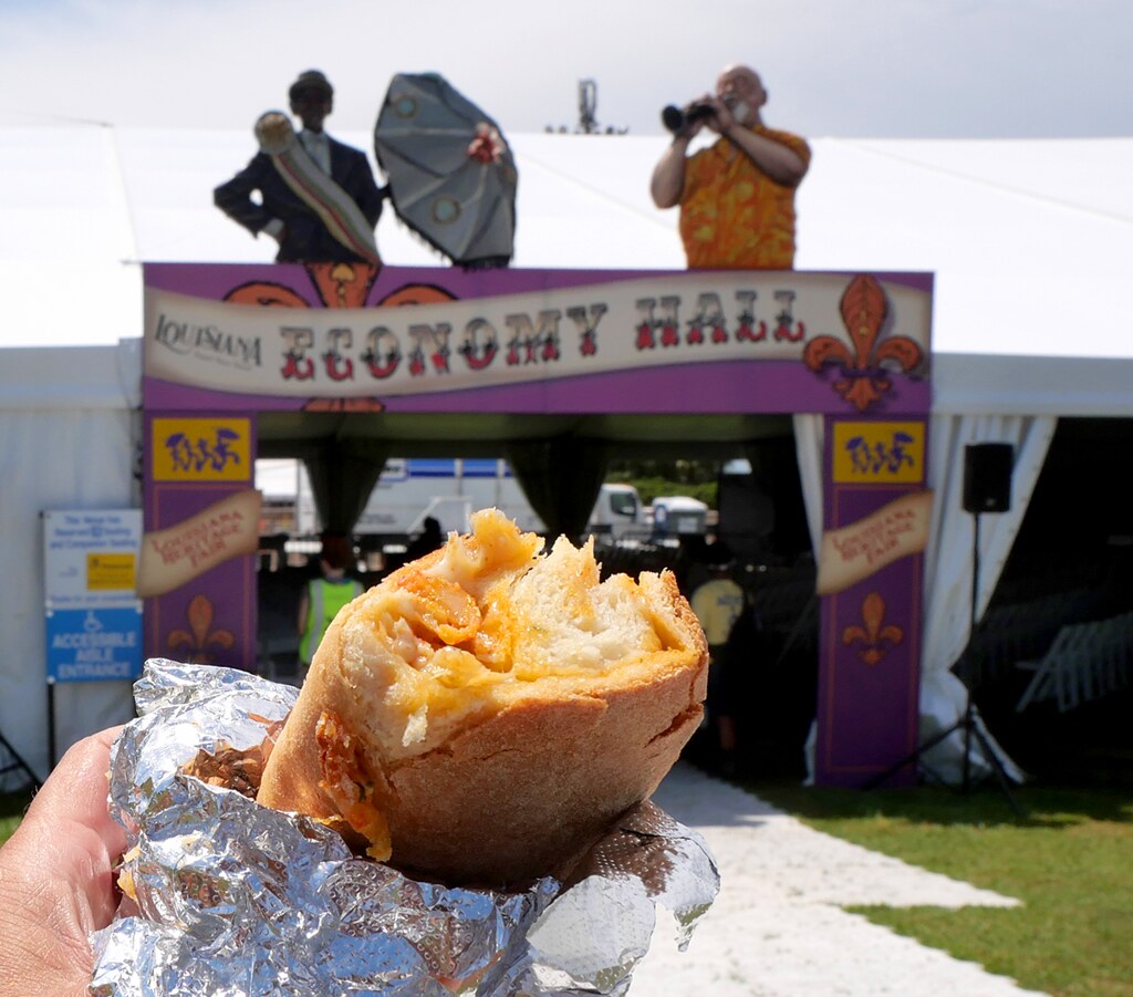 Ah, it's good to be back, isn't it? Crawfish bread is back at #JazzFest, too! Find it, along with shrimp bread and sausage & jalapeno bread, in Food Area I. If you're missing this taste of Jazz Fest from afar, they still offer shipping on their website! nolacrawfishbread.com