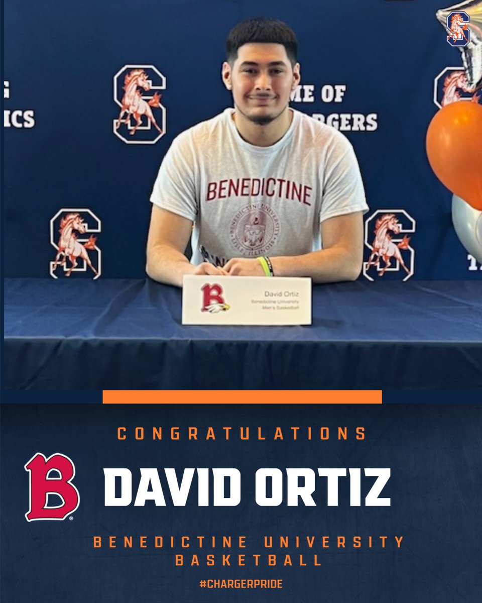 Congratulations to David Ortiz on signing with Benedictine University for Basketball! #chargerpride @StaggHoops @StaggHighSchool