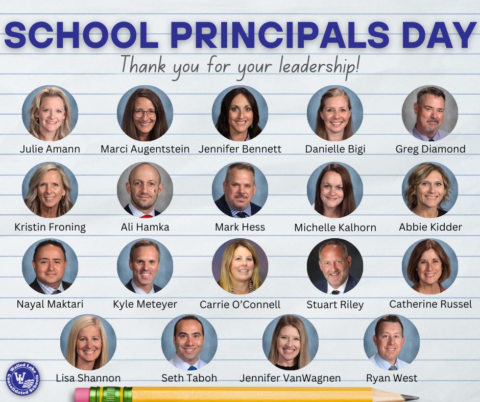 Behind every successful school is a phenomenal principal steering the ship! Happy #NationalSchoolPrincipalsDay to the captains of education in our district! Thank you for your leadership 💙 #WEareWLCSD