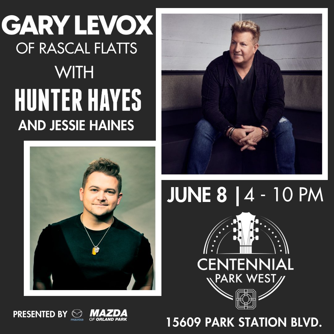 Wear your cowboy hats and boots on June 8 to the Centennial Park West concert with Gary Levox, Hunter Hayes and Jessie Haines! Tickets available at orlandpark.org/CPWJUNE8