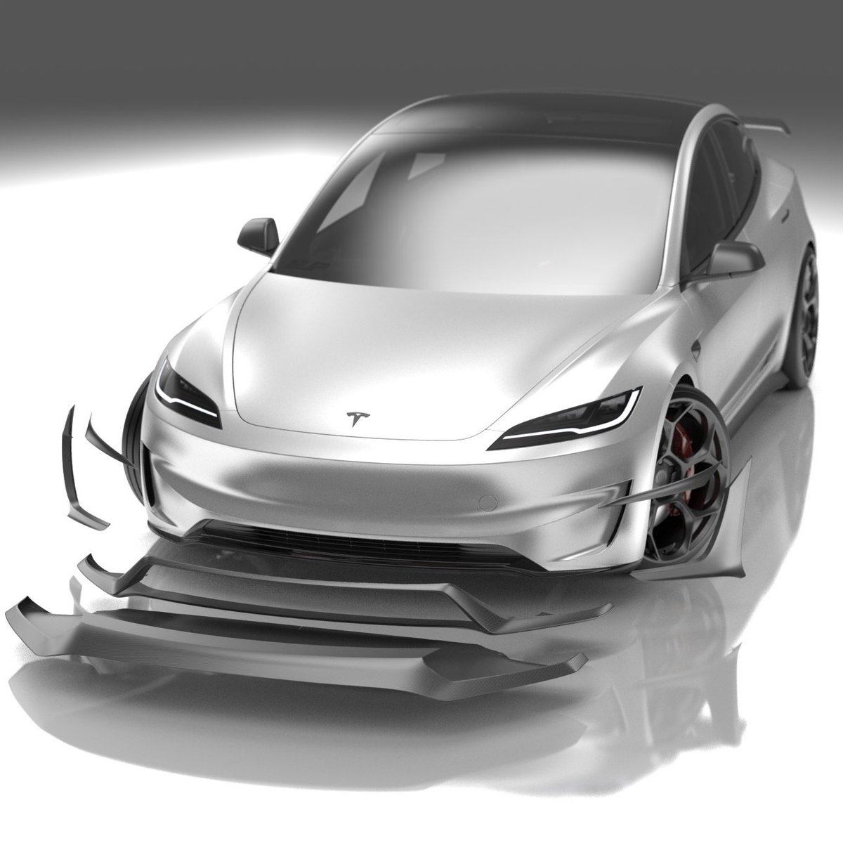 UnpluggedTesla's tweet image. Introducing the first-ever exterior aero kit for the 2024 Tesla Model 3 Performance! This carbon fiber aero kit takes a form-meets-function approach and includes:
- Front Lip Spoiler
- Front Canards
- Front Side Deflectors
- Front  Racing Diffuser
- Side Skirts
- Rear Side Spats…