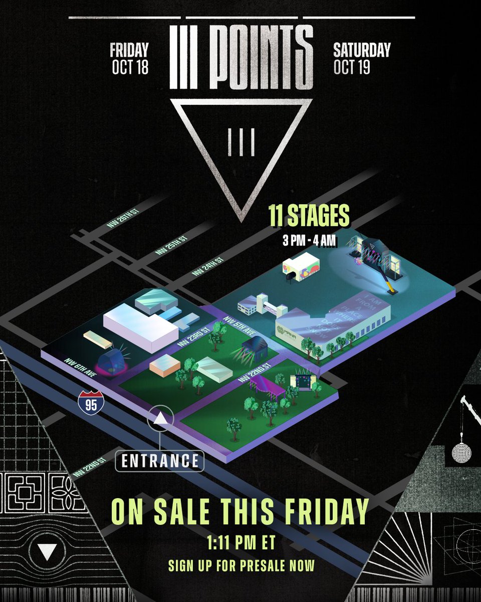 11 stages + 11 years 🌎 welcome to our world get first access to tix when you sign up for presale @ iiipts.co/signup presale begins this FRIDAY @ 11:11 am et general on sale this friday at 1:11 pm et limited full-priced tix will also be available this friday via DICE