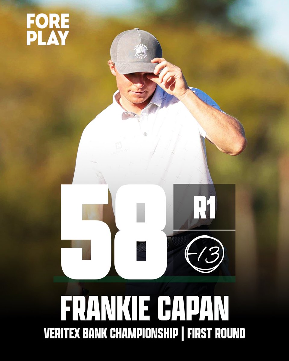 FRANKIE CAPAN JUST SHOT A 58 ON THE KORN FERRY TOUR. HAVE A DAY.