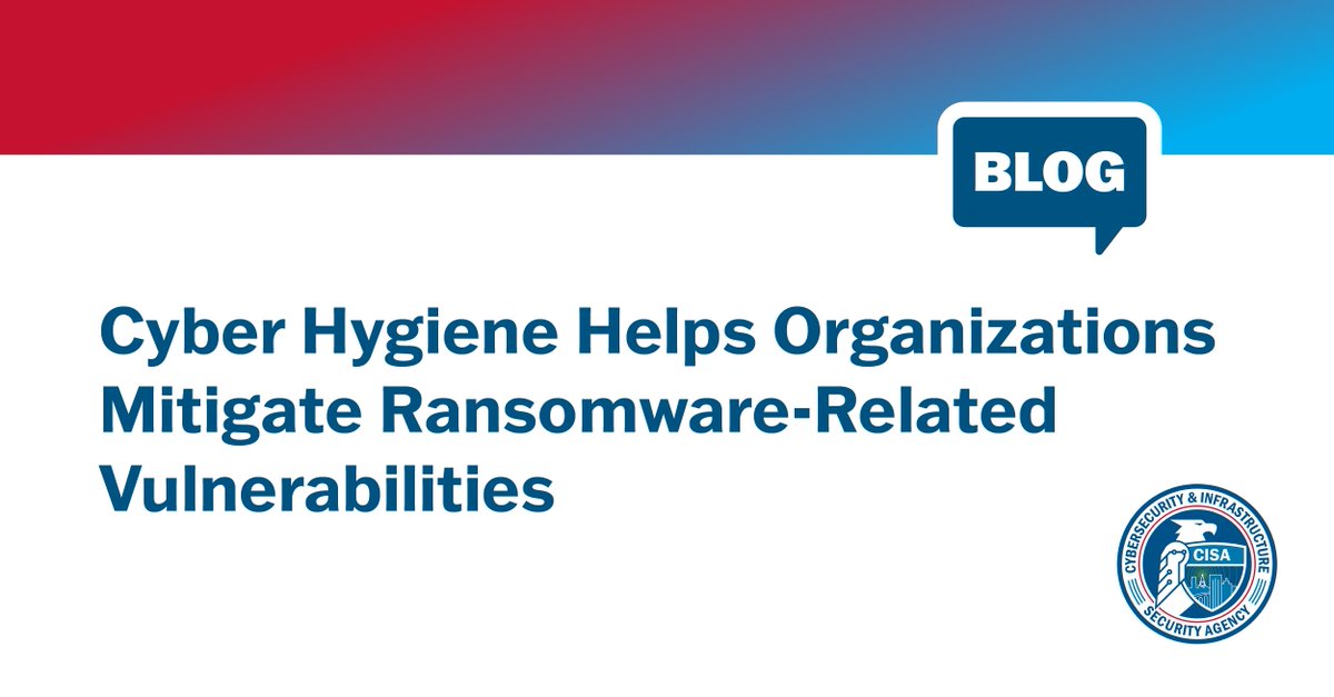 Ransomware Vulnerability Warning Pilot combined with Cyber Hygiene Vulnerability Scanning can help your org reduce its risk to ransomware on your networks. Read our latest blog: go.dhs.gov/JFX