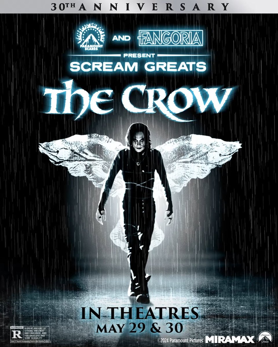 The Crow is BACK IN THEATRES to celebrate its 30th Anniversary! Tickets: cinemark.com/the-crow-30th?…