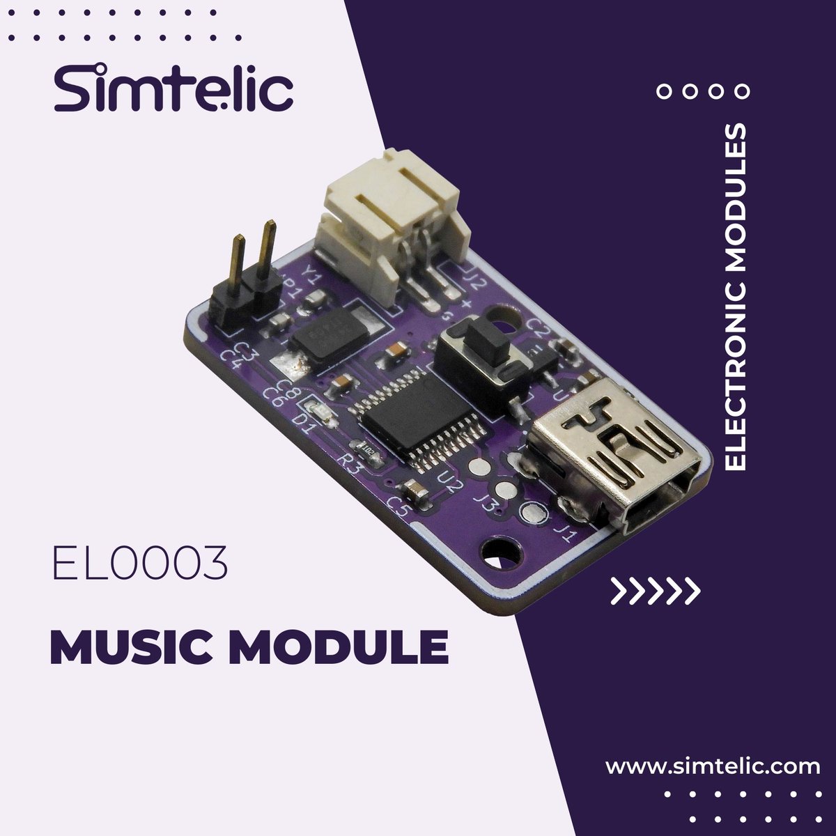 simtelic's tweet photo. Elevate your projects with the EL0003 Programmable Music Module! Dive into the world of music creation with this compact device that plays melodies written in RTTTL format.
#ProgrammableMusic #RTTTL #CustomSound #deadymademodule #electronicmodule #musicmodule  #simtelicproducts https://t.co/2T7D9IAI7s