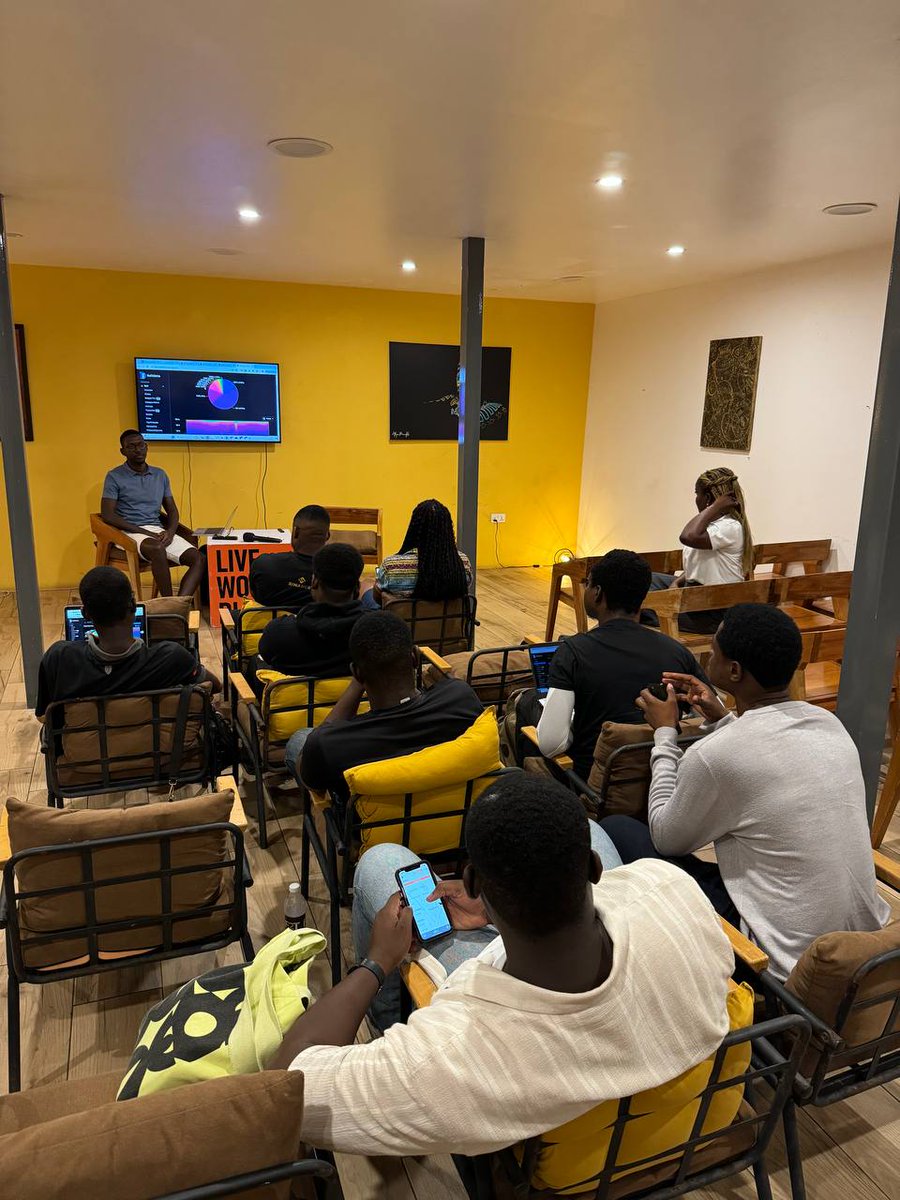 ETHAccra's tweet photo. ๐ Yesterday's event was a triumph! A heartfelt thank you to @0xKofi for leading the "Intro to Crypto Data Analytics" session. Your expertise made it unforgettable. Shout-out to everyone who joined us and made this possible. Here's to more successful events! ๐ #TechAccra #DataAnalytics #ETHAccra #FutureOfEthereum #Ethereum #Hackathon