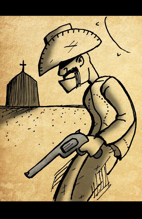 ComicsPete's tweet photo. Art of the Day: "Cowboy". Buy at: https://t.co/AeI2dYYADj https://t.co/2YWCQnvn4Q
