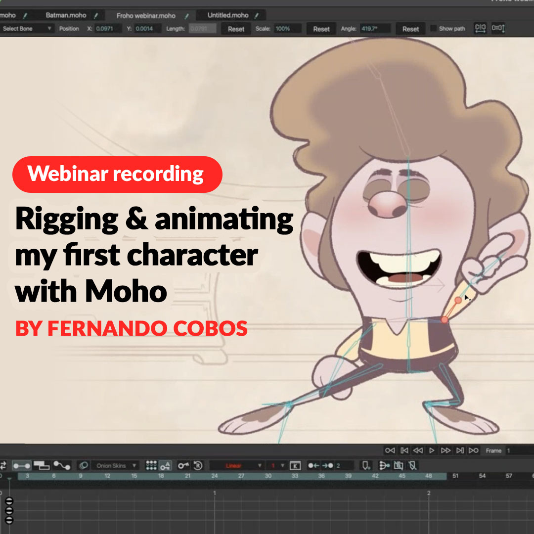 'Rigging and animating my first character with Moho'. Watch the recording from yesterday's webinar with by Fernando Cobos in our Youtube channel ✨ youtu.be/sL_tdLtxTw8?fe… #mohoanimation #animation #2danimation #webinar