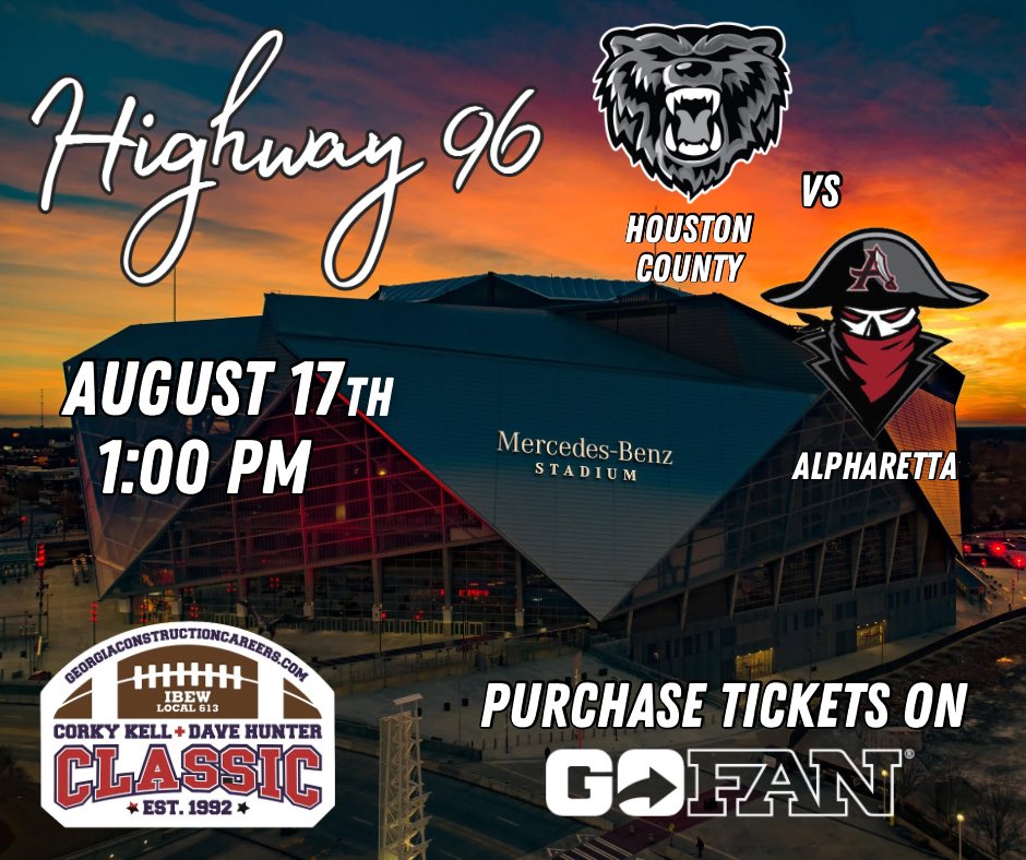 Corky Kell Classic August 17th 1:00 PM Mercedes Benz Stadium Click link below to purchase tickets gofan.co/event/1491793