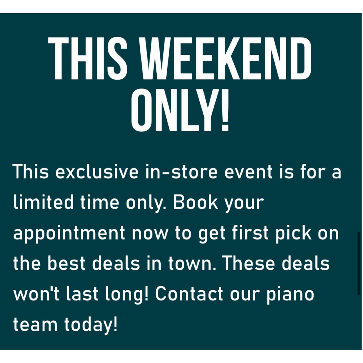 ⚠️THIS WEEKEND ONLY⚠️ Spring is here! That means it's time for our annual Spring Piano Sale! For a limited time you can take advantage of HUGE discounts on a great selection of acoustic upright and grand pianos! . Book your appointment online today: straitmusic.com/t-spring-piano…