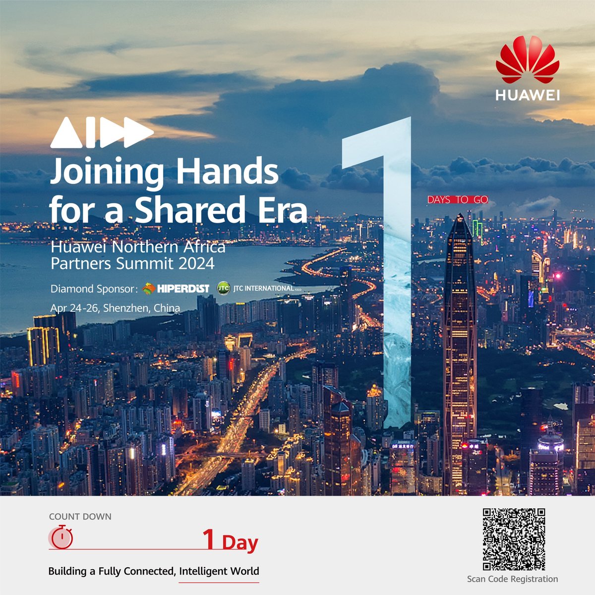 Êtes-vous prêt à vivre une expérience qui va transformer votre vision du futur ? Rejoignez-nous demain ! ✨🔥 J-1 avant le grand événement ! 🚀 Ne manquez pas le #Huawei 𝗡𝗼𝗿𝘁𝗵𝗲𝗿𝗻 𝗔𝗳𝗿𝗶𝗰𝗮 𝗣𝗮𝗿𝘁𝗻𝗲𝗿 𝗦𝘂𝗺𝗺𝗶𝘁 𝟮𝟬𝟮𝟰 à Shenzhen 🌐