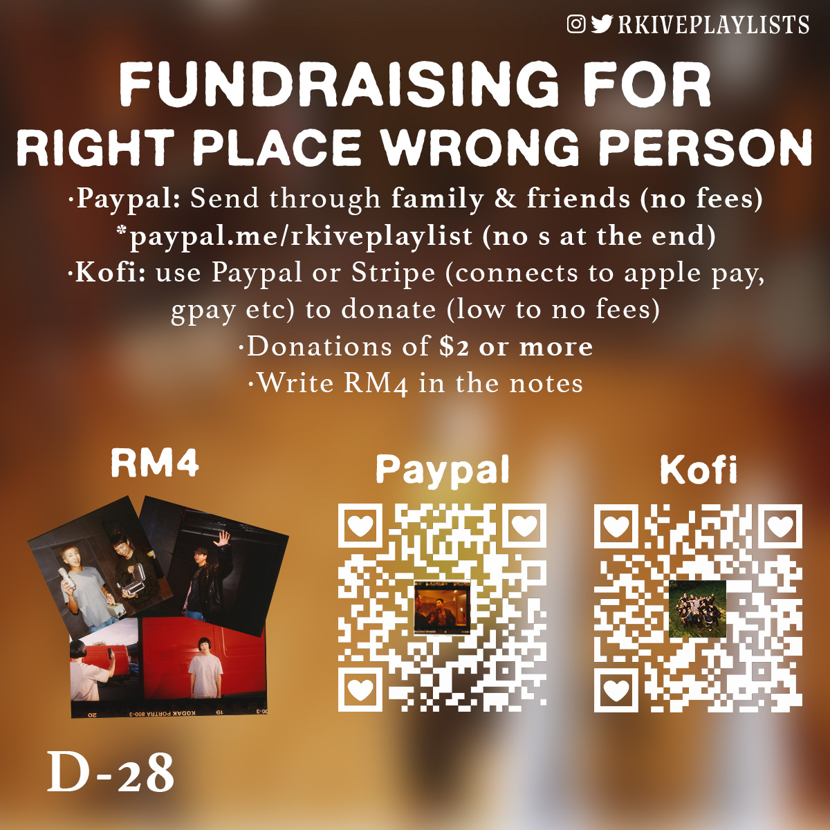 FUNDRAISING REMINDER for RM’s #RightPlaceWrongPerson!!! ↓↓↓ We are happy to do screenshot challenges in exchange for funds, feel free to DM us!! :) •paypal: paypal.me/rkiveplaylist •kofi: ko-fi.com/rkiveplaylists *can use Wise too, dm us to work out the info 💙😊