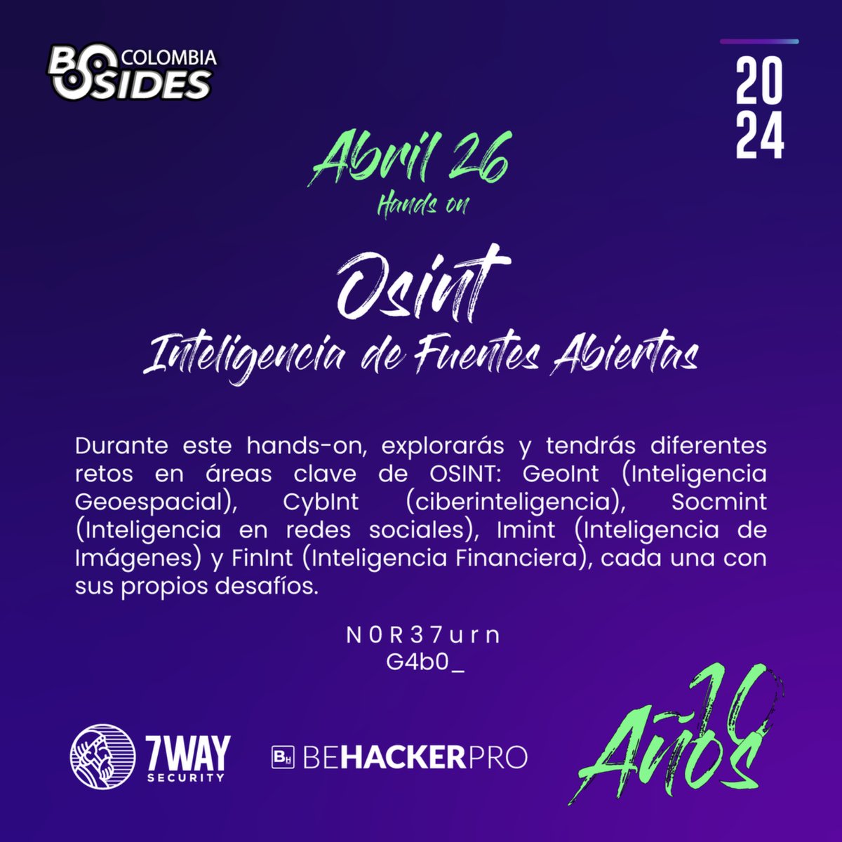 BSides_CO's tweet photo. Mañana desde las 8:00 am tendrás la oportunidad de mejorar tus habilidades y poner a prueba tus conocimientos en el espacio Hands On de #BSidesCo2024. Recuerda tener tu manilla #VIP para poder ingresar. Cómprala aquí >> https://t.co/vwx9mgnwtZ
#Ciberseguridad #BSidesCo #infosec https://t.co/wVDeUGLB5X