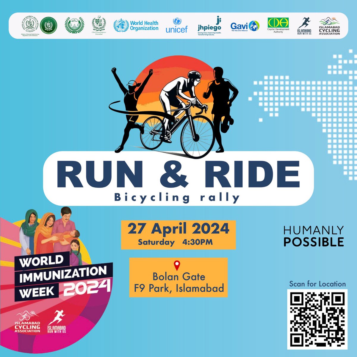 Join us in the national cause of spreading awareness on immunization! Be a part of our Run and Ride event this Saturday at F9 Park at 5 PM. Let's unite for better health! #NationalImmunizationWeek