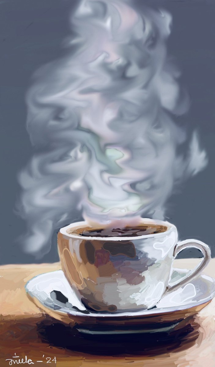 #CoffeeTime...digital oil painting. #selftaughtartist